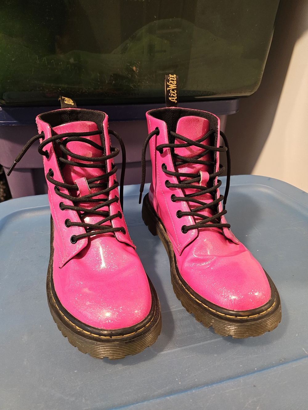 Glittery Hot Pink Dr. Martens Boots